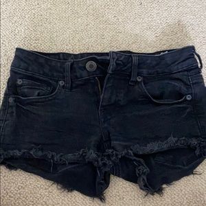 Black jean shorts